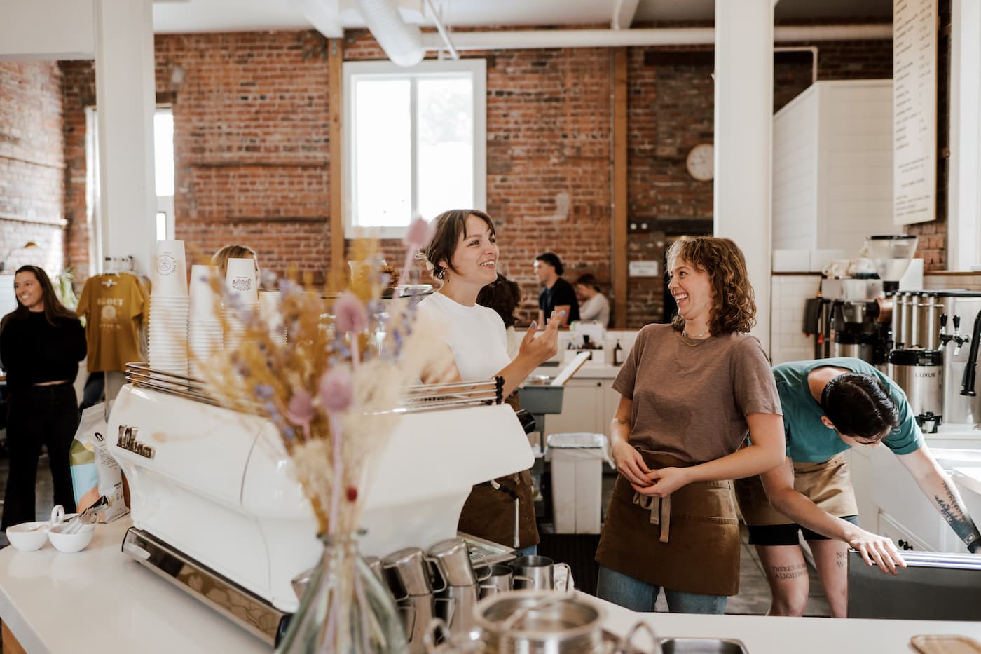Team behind the counter